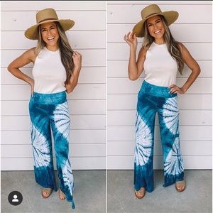 Blue tie dye pants